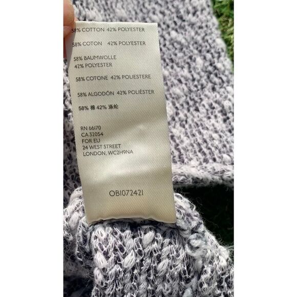 Free People Bright Lights V Neck BOHO black white Sweater sz L - Picture 7 of 7